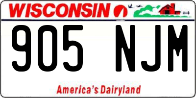 WI license plate 905NJM