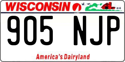 WI license plate 905NJP