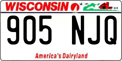 WI license plate 905NJQ