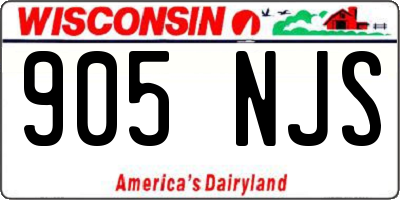 WI license plate 905NJS