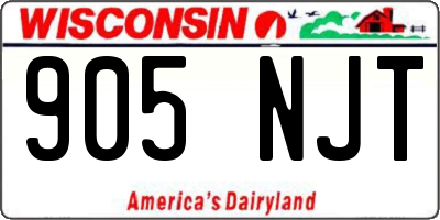 WI license plate 905NJT