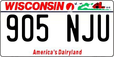 WI license plate 905NJU