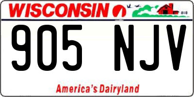 WI license plate 905NJV