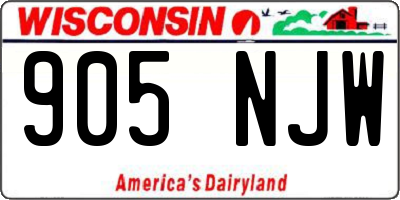 WI license plate 905NJW
