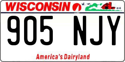 WI license plate 905NJY