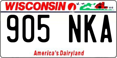 WI license plate 905NKA