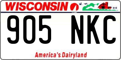 WI license plate 905NKC