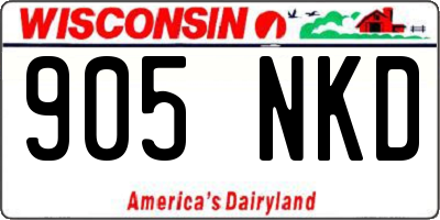WI license plate 905NKD