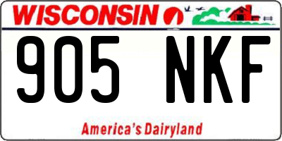 WI license plate 905NKF