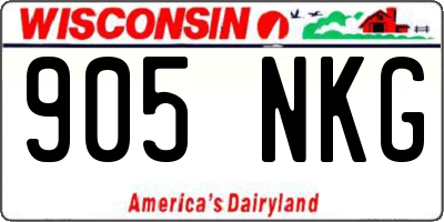 WI license plate 905NKG