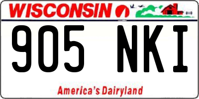 WI license plate 905NKI