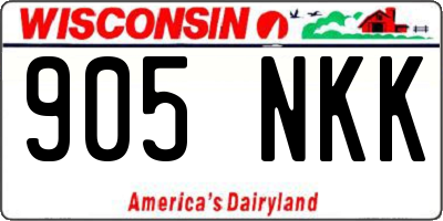 WI license plate 905NKK