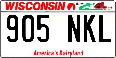 WI license plate 905NKL