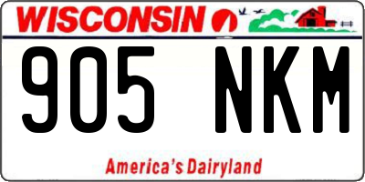 WI license plate 905NKM