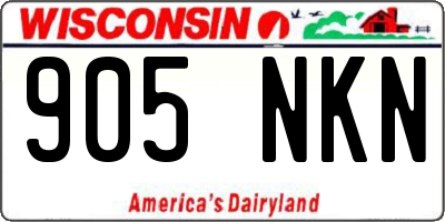 WI license plate 905NKN