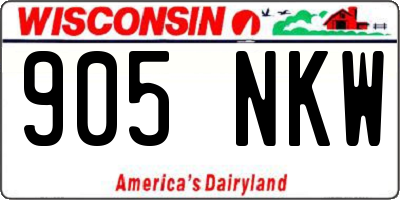 WI license plate 905NKW