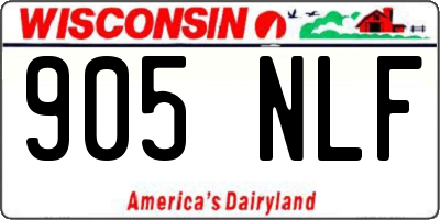 WI license plate 905NLF