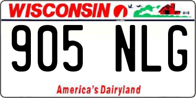 WI license plate 905NLG