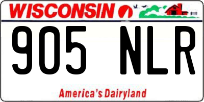 WI license plate 905NLR