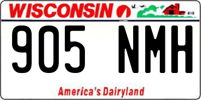 WI license plate 905NMH