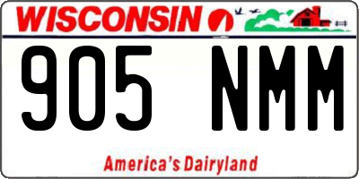WI license plate 905NMM