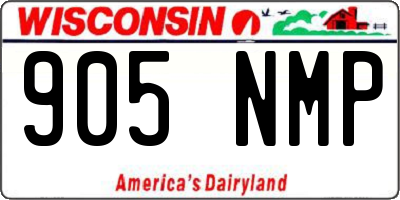 WI license plate 905NMP