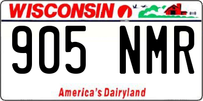 WI license plate 905NMR