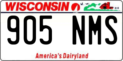 WI license plate 905NMS