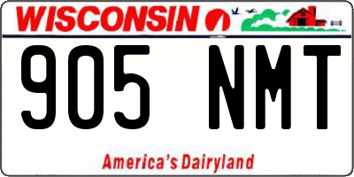 WI license plate 905NMT