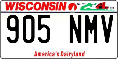 WI license plate 905NMV