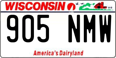 WI license plate 905NMW