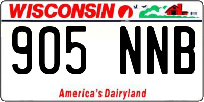 WI license plate 905NNB