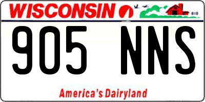 WI license plate 905NNS