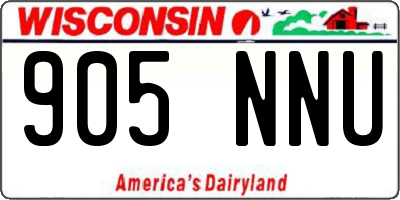 WI license plate 905NNU
