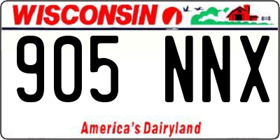 WI license plate 905NNX