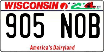 WI license plate 905NOB