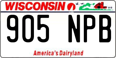 WI license plate 905NPB