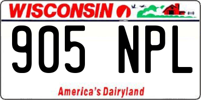 WI license plate 905NPL