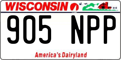 WI license plate 905NPP