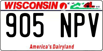 WI license plate 905NPV