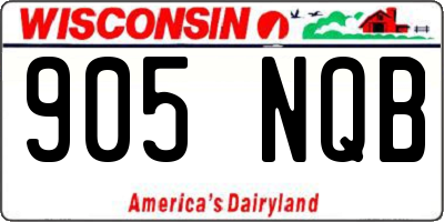 WI license plate 905NQB
