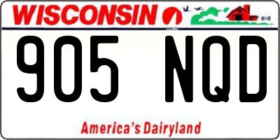 WI license plate 905NQD