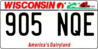 WI license plate 905NQE