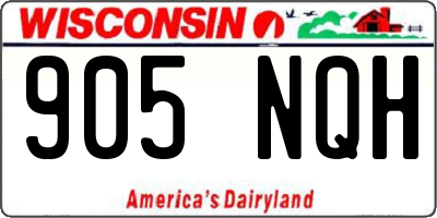 WI license plate 905NQH