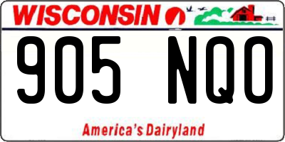 WI license plate 905NQO