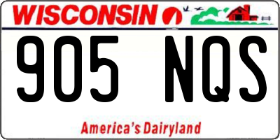 WI license plate 905NQS