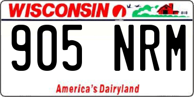 WI license plate 905NRM