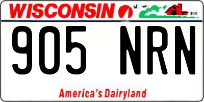 WI license plate 905NRN