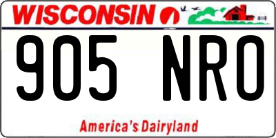 WI license plate 905NRO