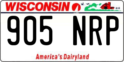 WI license plate 905NRP